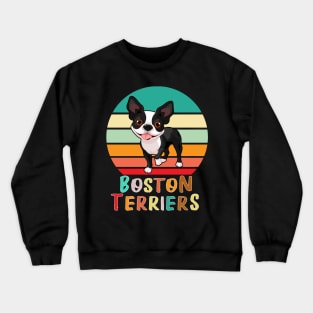 Vintage Retro Boston Terriers Crewneck Sweatshirt